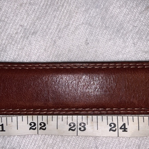 BRIGHTON leather belt Made in USA SIZE 38 brown Italian calfskin - Picture 5 of 12
